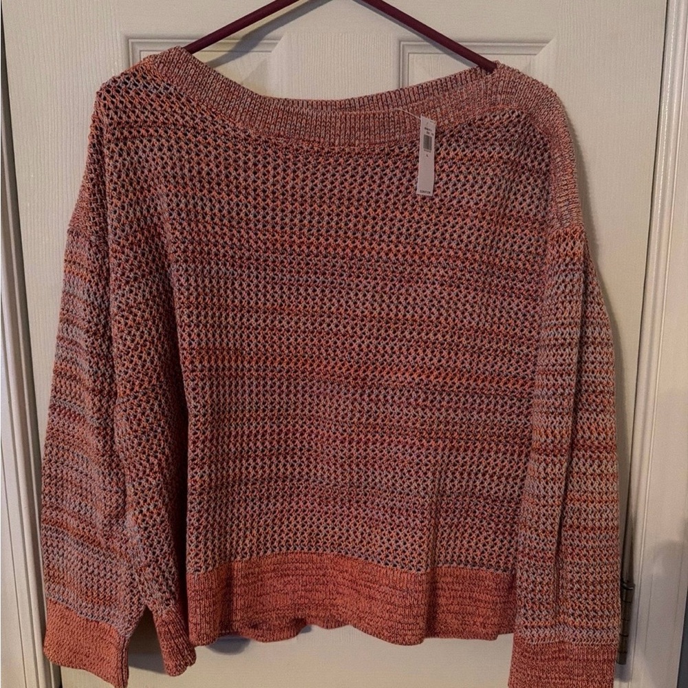Old Navy Off-the-Shoulder Sweater - Orange and Gray